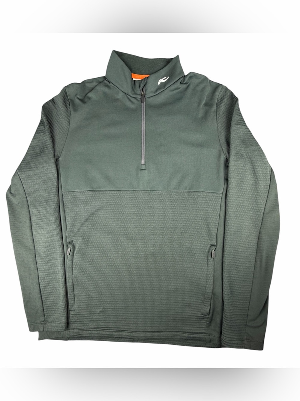 KJUS Mens Dark Grey David Half-Zip Pullover, Comfort Fit, Golfing. Size SMALL
